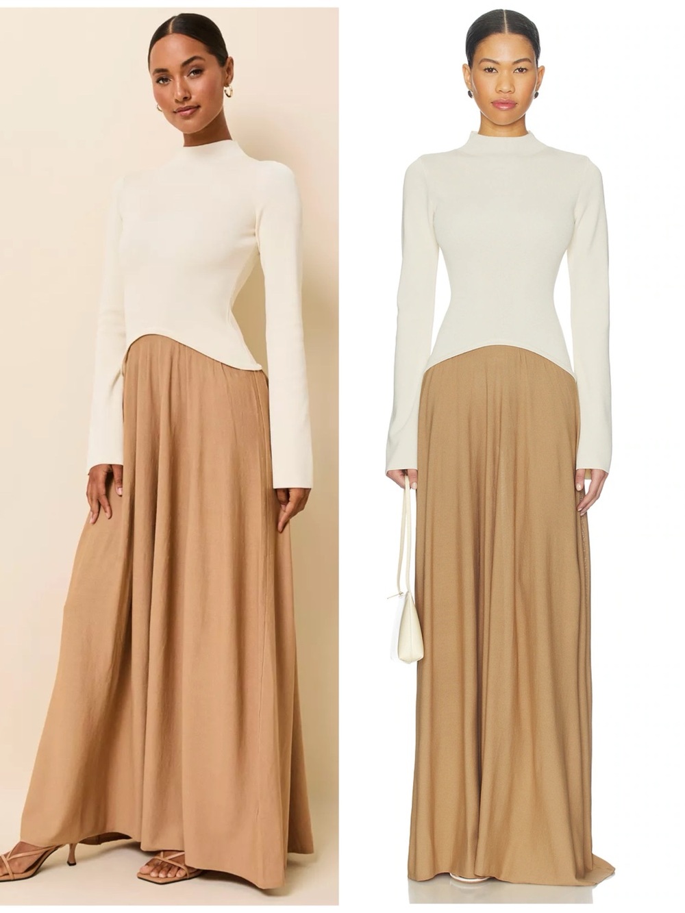 NWT Solid & Striped Soglio Long Sleeve Maxi Long Dress Camel / Brule Size XS